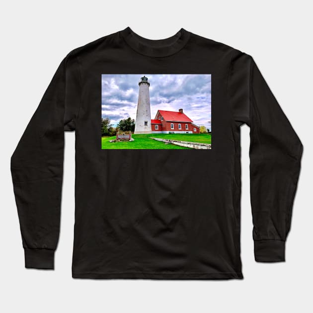 “Tawas Point Lighthouse” Long Sleeve T-Shirt by Colette22